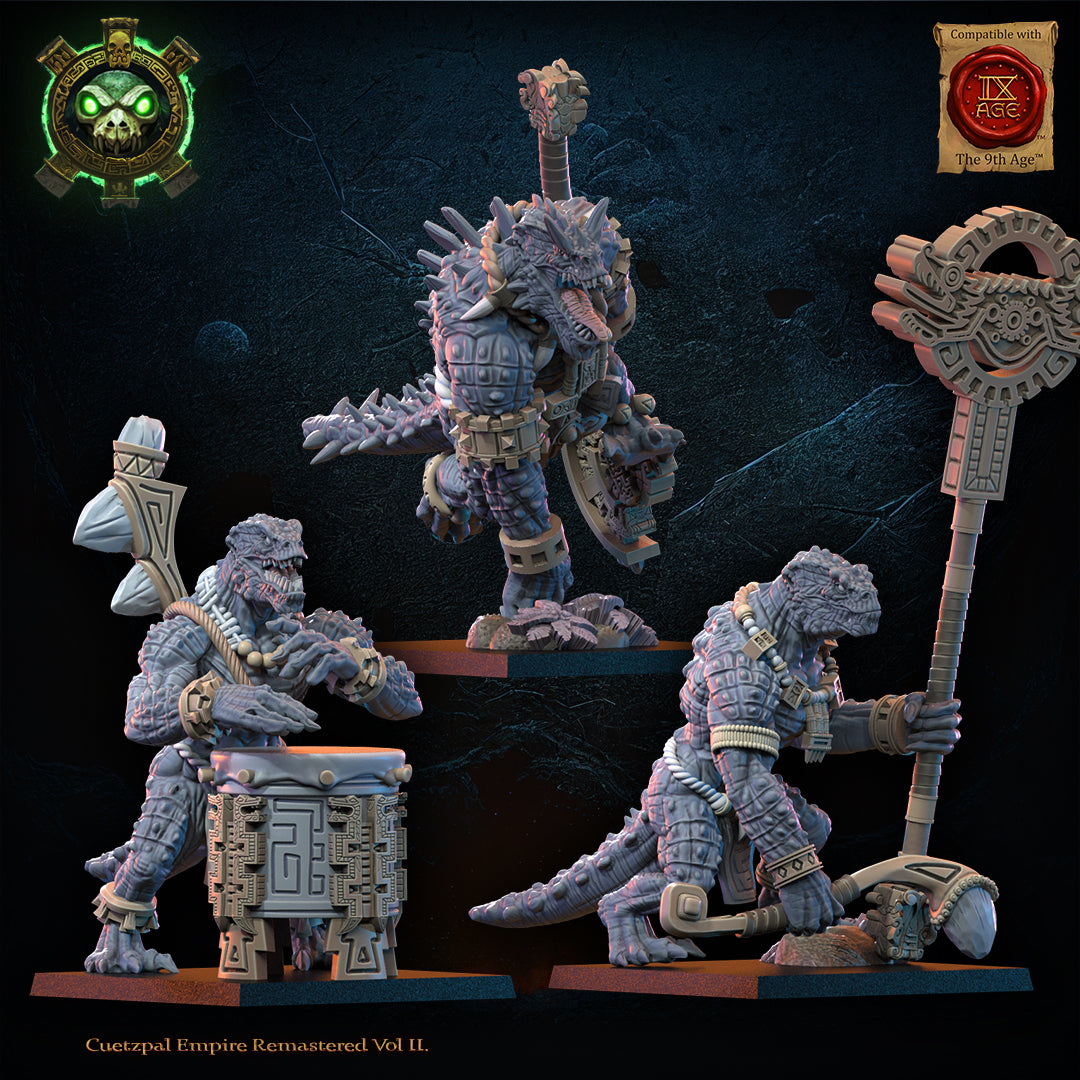 Cipactli Unit Command Group | Saurian Ancients | Lost Kingdom Miniatures