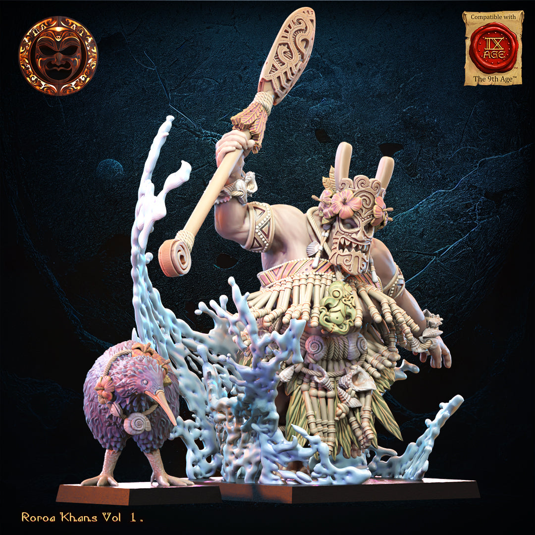 Himewai, Tohunga with Familiar | Roroa Khans | Lost Kingdom Miniatures