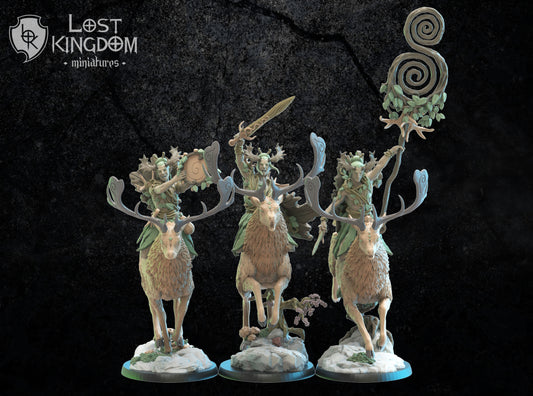 Shika Riders Command Group | Mori / Wood Elves | Lost Kingdom Miniatures