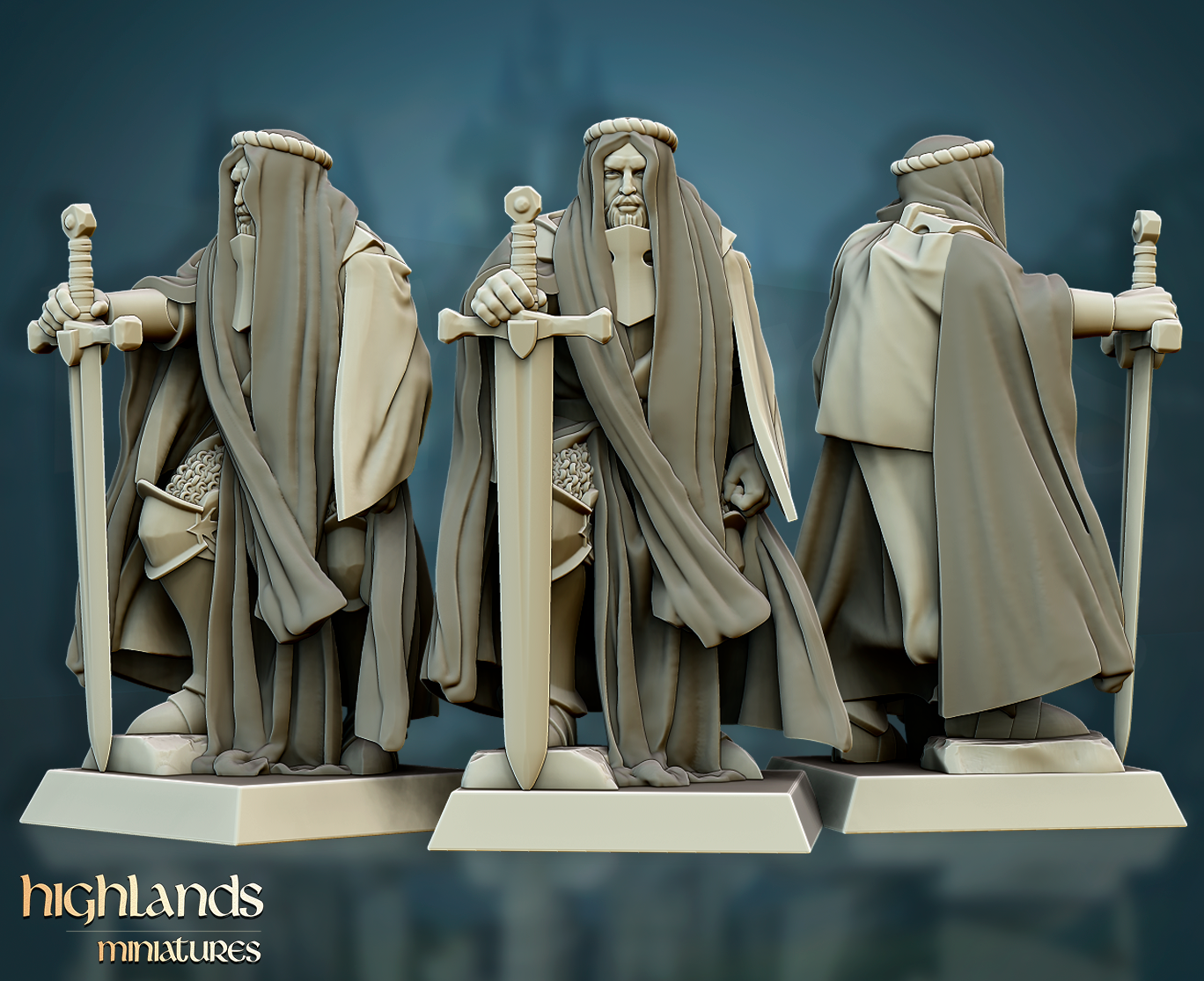 Crusader Command Group | Gallia, the Medieval Kingdom | Highlands Miniatures