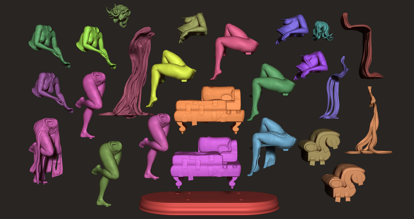 Cerera - Dark and Light - Double Pinup | Clothed or Nude | Resin 3D Printed Pinup | Ronin Arts Workshop