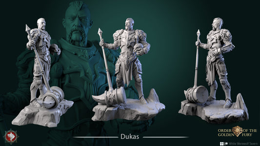 Dukas | Order Of The Golden Fury | Multiple Scales | Resin 3D Printed Miniature | White Werewolf Tavern | DnD