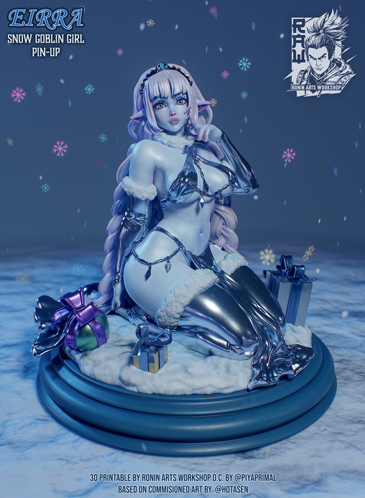 Eirra - Snow Goblin | Clothed or Nude | Resin 3D Printed Pinup | Ronin Arts Workshop