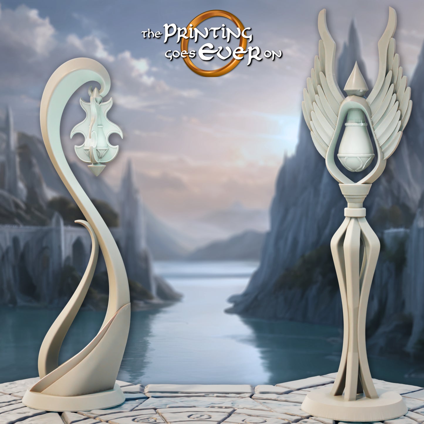 Elven Lamps | Silver Shores | MESBG | The Printing Goes Ever On