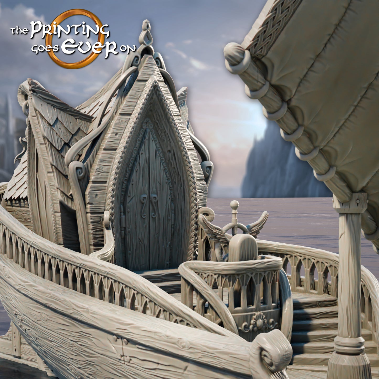 Elven Ship | Silver Shores | MESBG | The Printing Goes Ever On