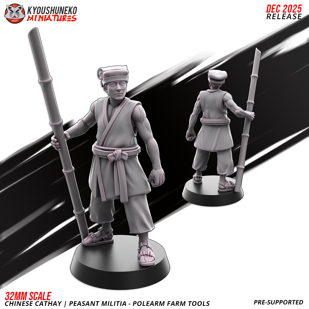 Chinese Cathay Peasant Militia Polearms (Farm Tools)