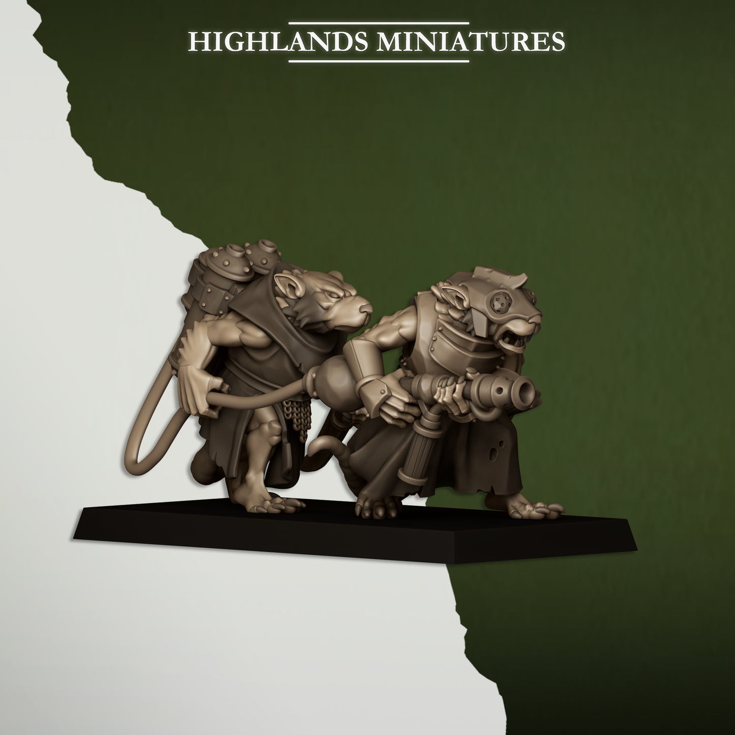 Heavy Weapons Team - Flamethrower | Sewer Vermin | Highlands Miniatures