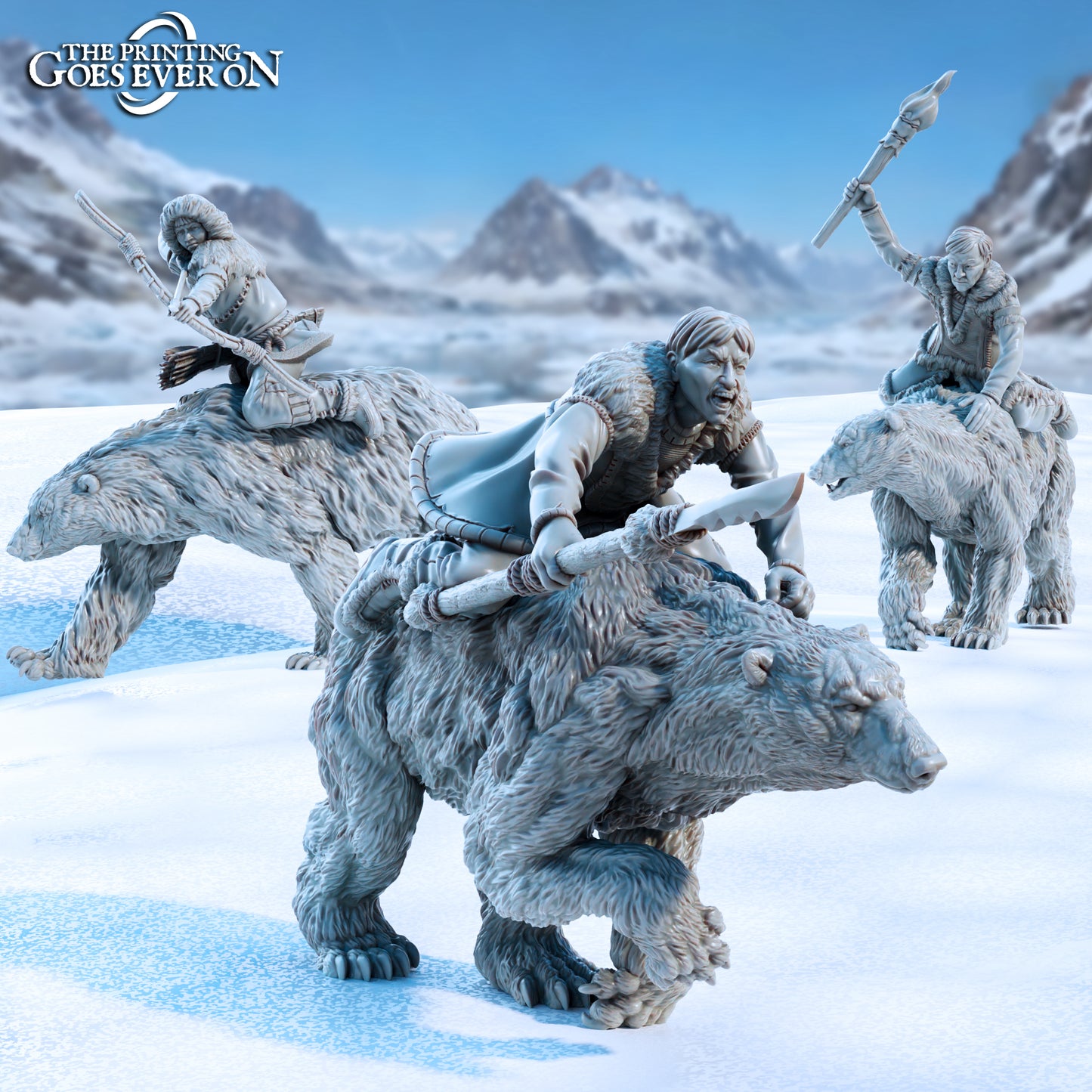 Frostkin Polar Bear Riders | Tales of the Glacial Wilds | MESBG | The Printing Goes Ever On
