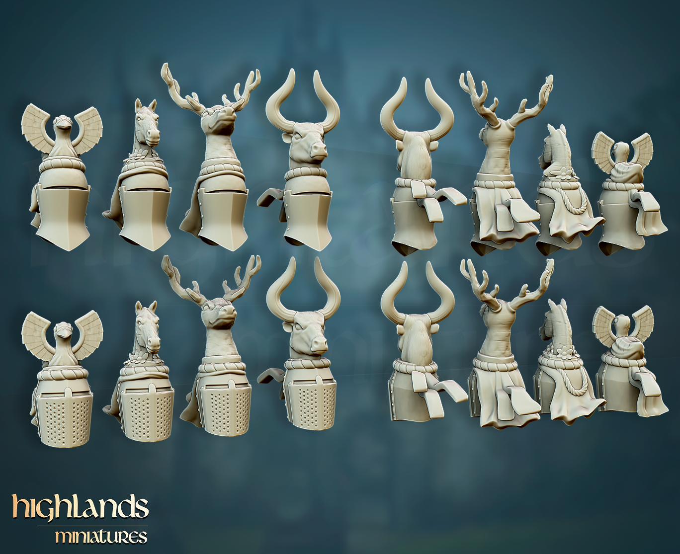 Grail Helmets | Gallia, the Medieval Kingdom | Highlands Miniatures