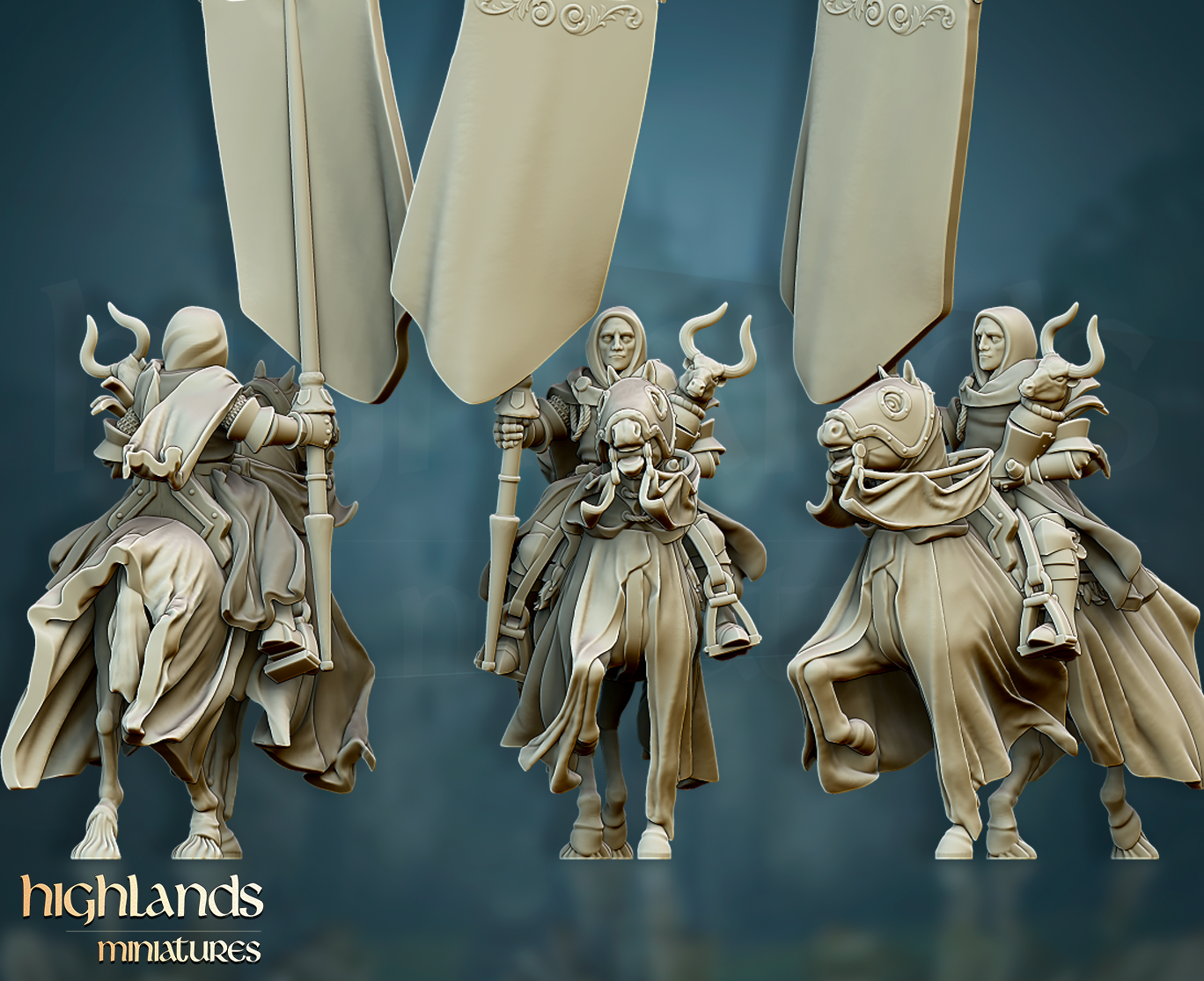 Grail Knights Command Group | Gallia, the Medieval Kingdom | Highlands Miniatures