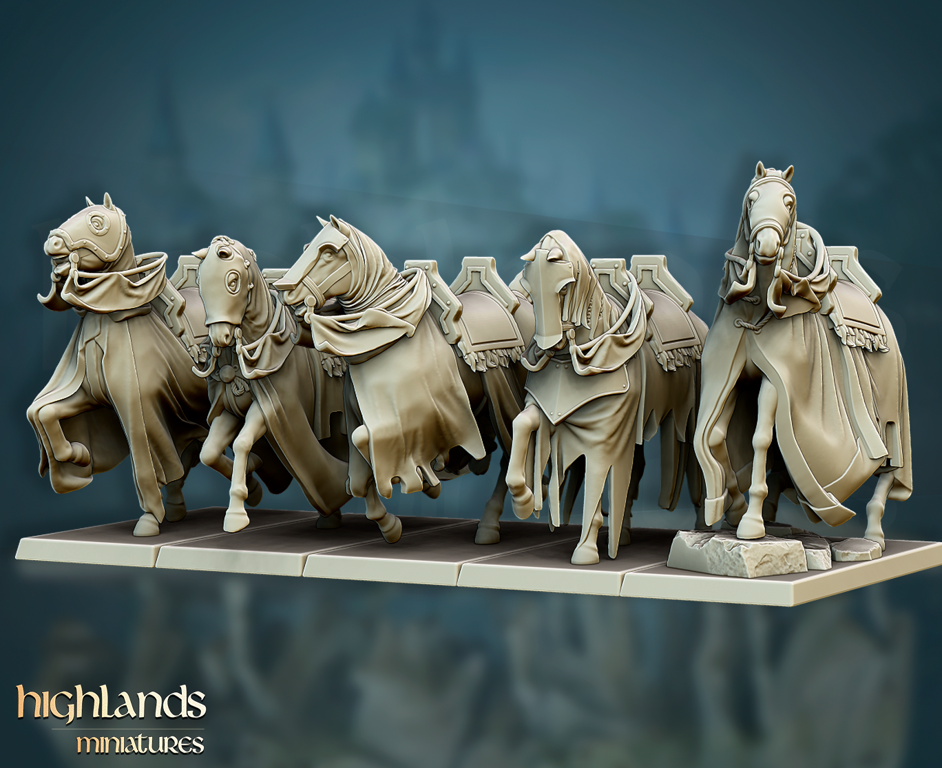 Grail Horses | Gallia, the Medieval Kingdom | Highlands Miniatures