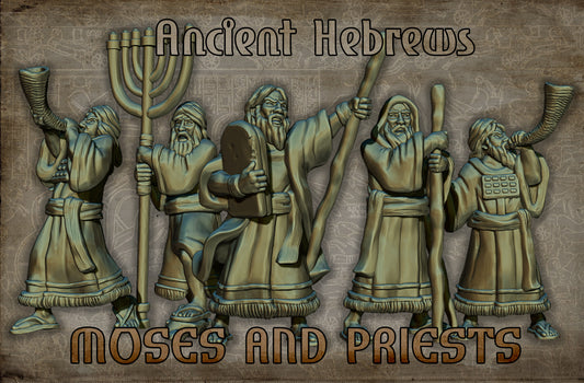 Hebrew Heroes, Moses and Priests | Ancient Hebrews | 15, 28, 32mm| Resin 3D Printed | Red Copper Miniatures | Tabletop Historical Gaming