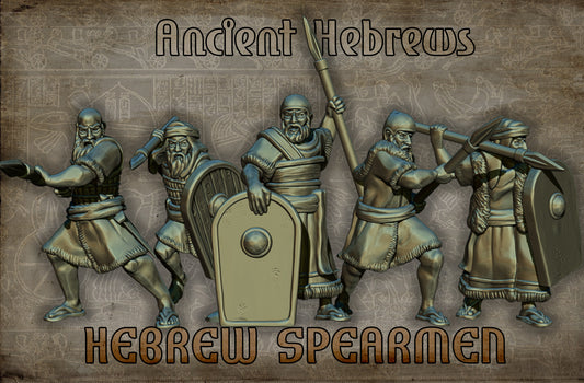 Hebrew Spearmen | Ancient Hebrews | 15, 28, 32mm| Resin 3D Printed | Red Copper Miniatures | Tabletop Historical Gaming