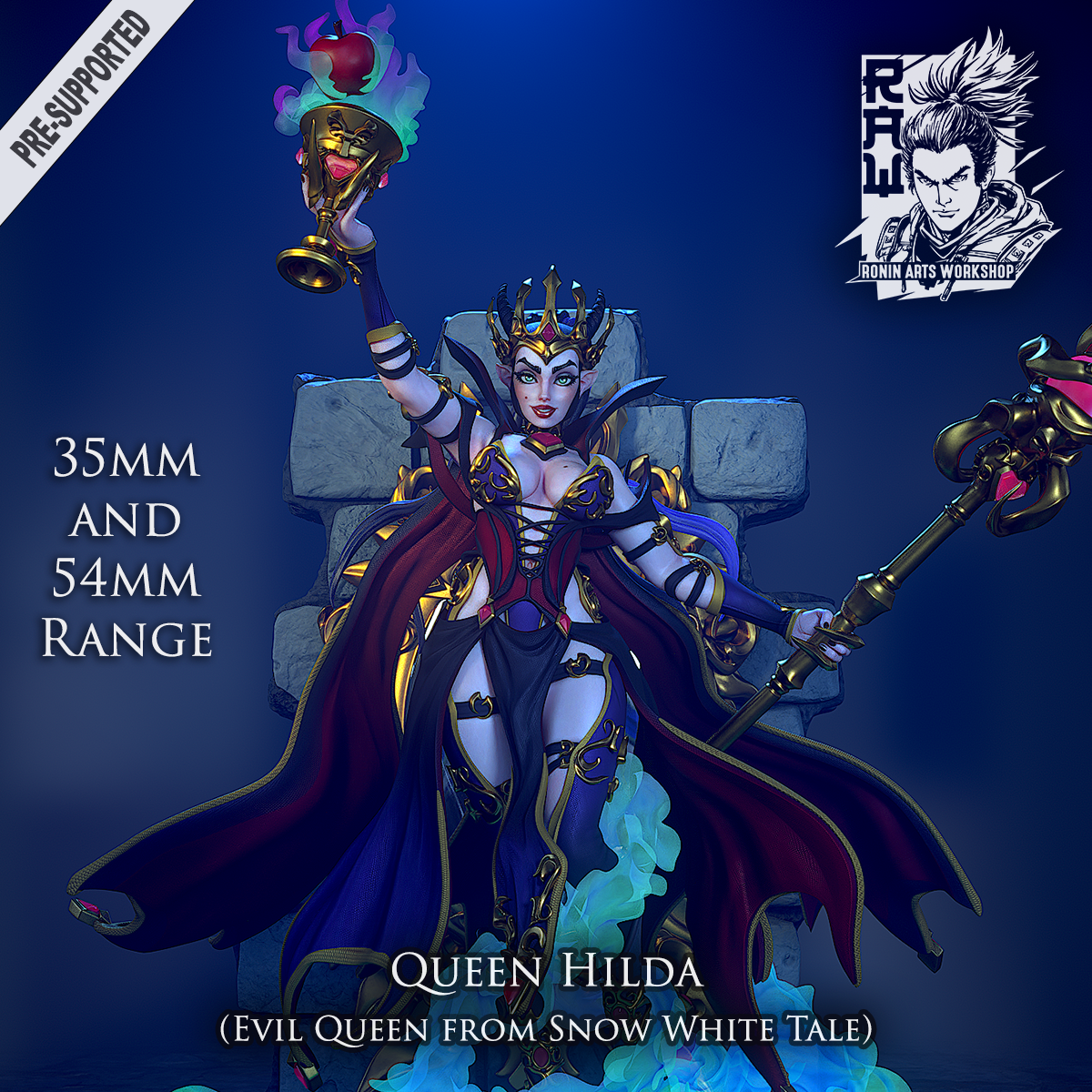 Queen Hilda | The Coven of Royal Grace | 28mm-120mm Scale | Ronin Arts Workshop