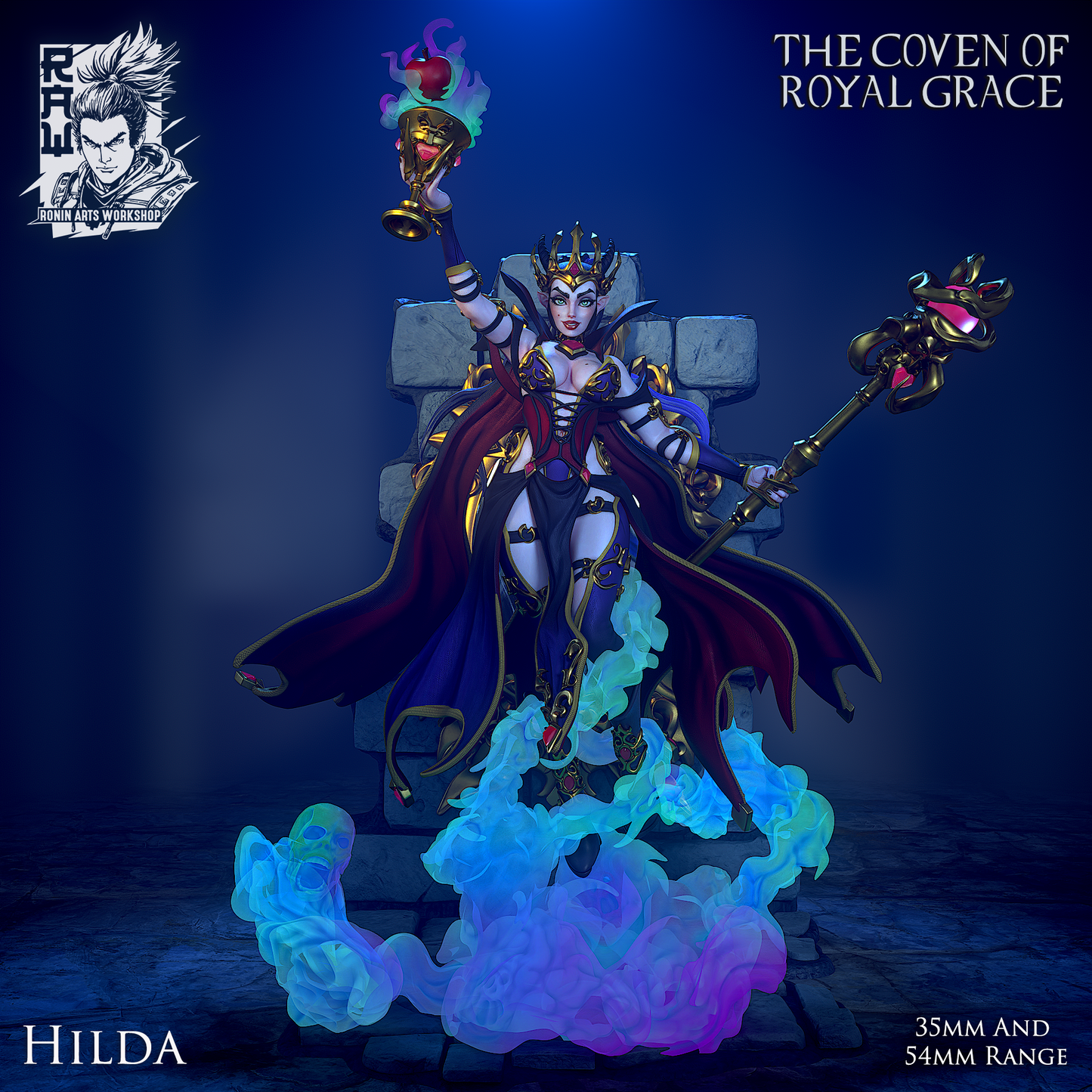 Queen Hilda | The Coven of Royal Grace | 28mm-120mm Scale | Ronin Arts Workshop