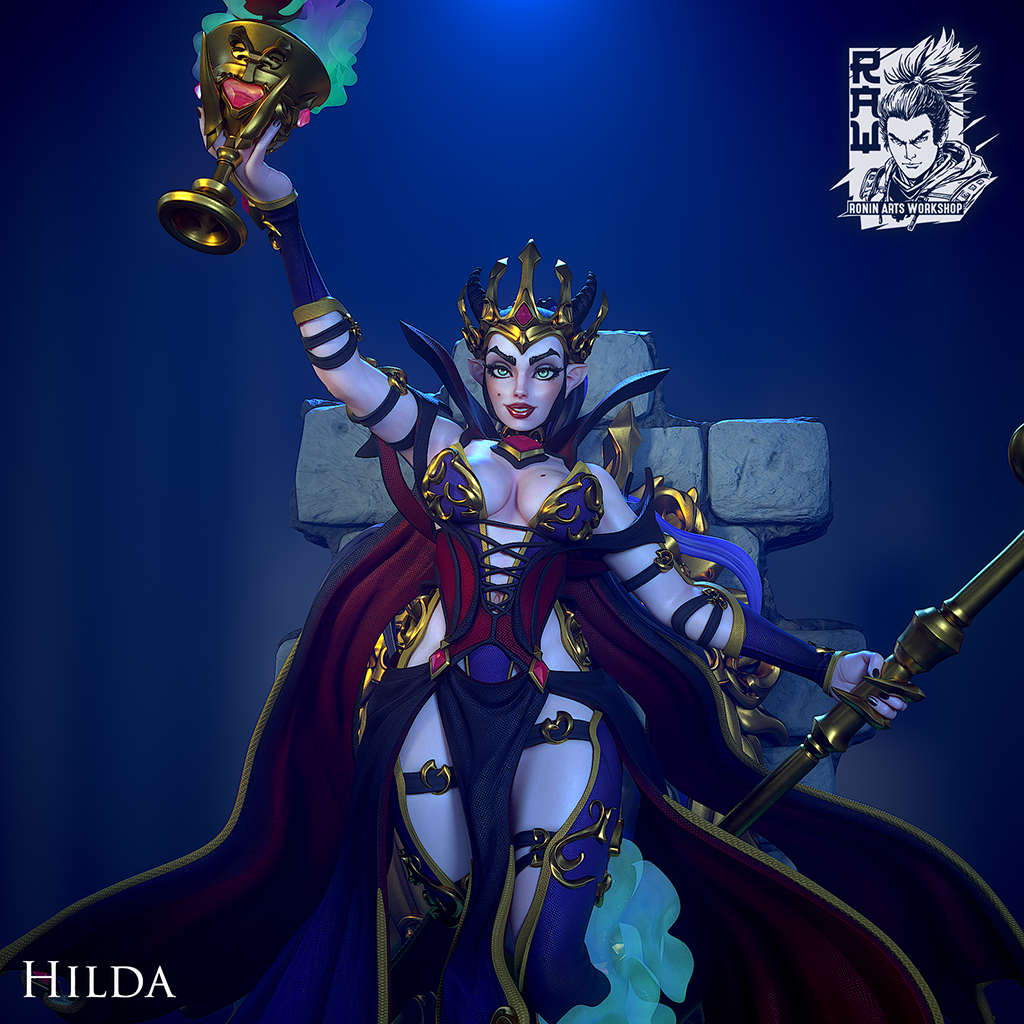 Queen Hilda | The Coven of Royal Grace | 28mm-120mm Scale | Ronin Arts Workshop