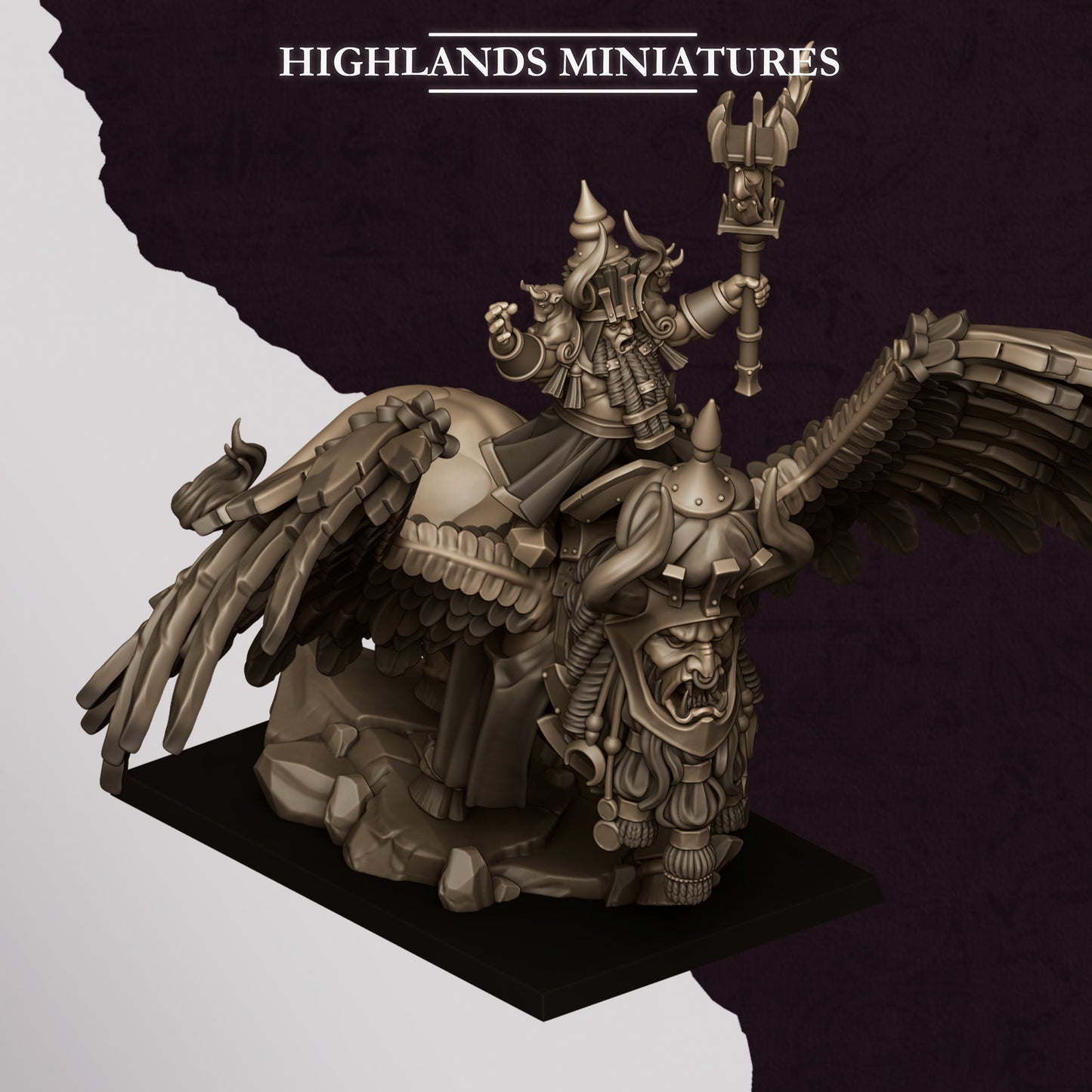 Great Sorcerer Of Marduk On Lamassu | Sons of Marduk | Highlands Miniatures
