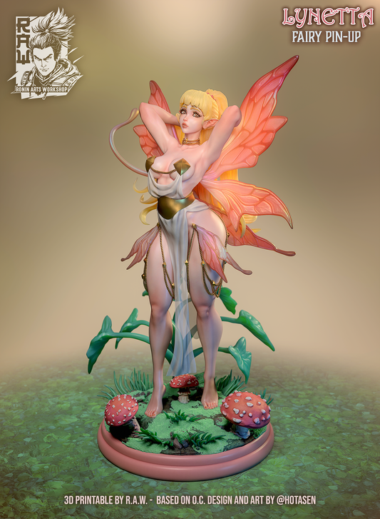 Lynetta - Fairy | Clothed or Nude | Resin 3D Printed Pinup | Ronin Arts Workshop