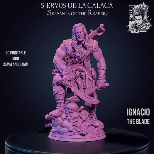 Igacio, The Blade | Servants of the Reaper | 28-120mm Scale | Resin 3D Printed Miniature | Ronin Arts Workshop