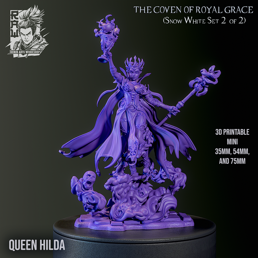 Queen Hilda | The Coven of Royal Grace | 28mm-120mm Scale | Ronin Arts Workshop