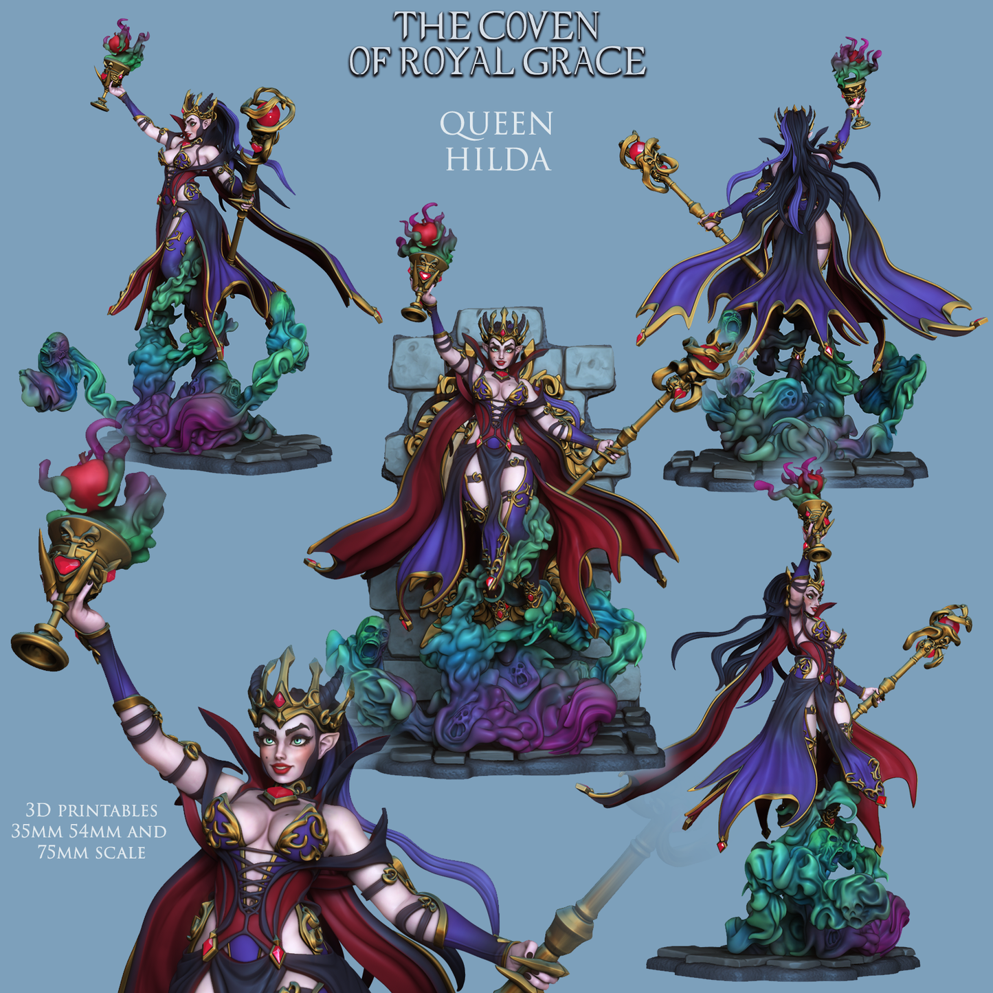 Queen Hilda | The Coven of Royal Grace | 28mm-120mm Scale | Ronin Arts Workshop
