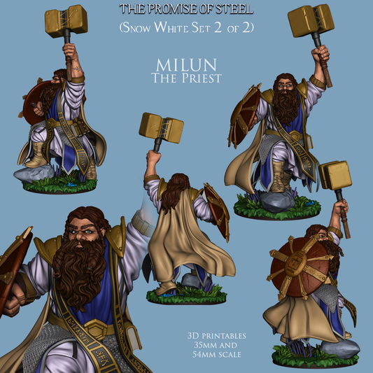 Milun - The Priest | The Promise of Steel | 28mm-120mm Scale | Ronin Arts Workshop