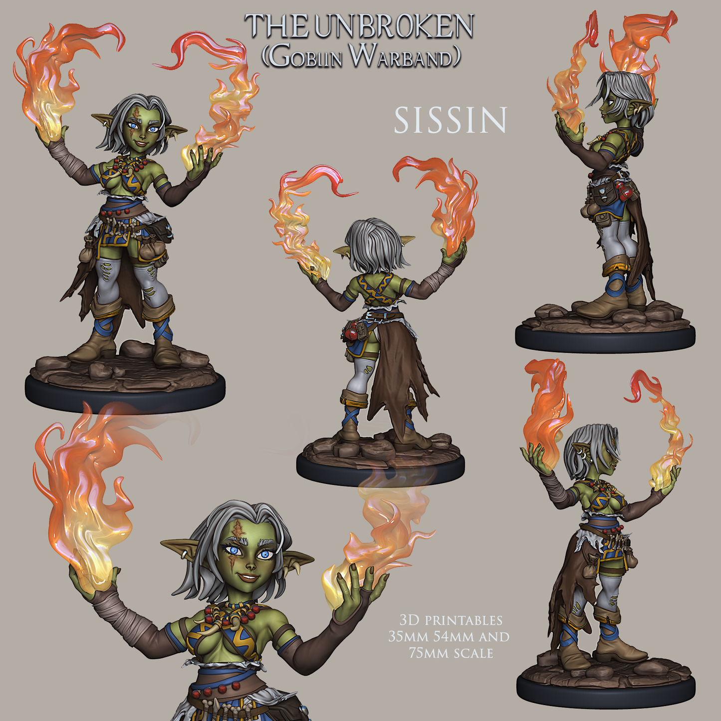 Sissin | The Unbroken Goblin Warband | 28mm-120mm Scale | Ronin Arts Workshop