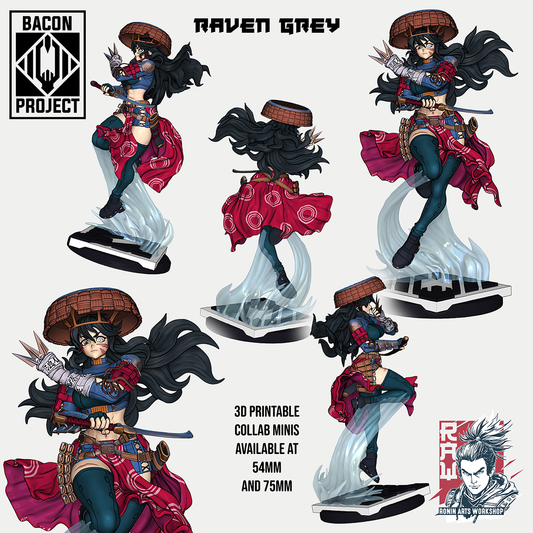 Raven Grey | Bacon Project | 28mm-120mm Scale | Ronin Arts Workshop
