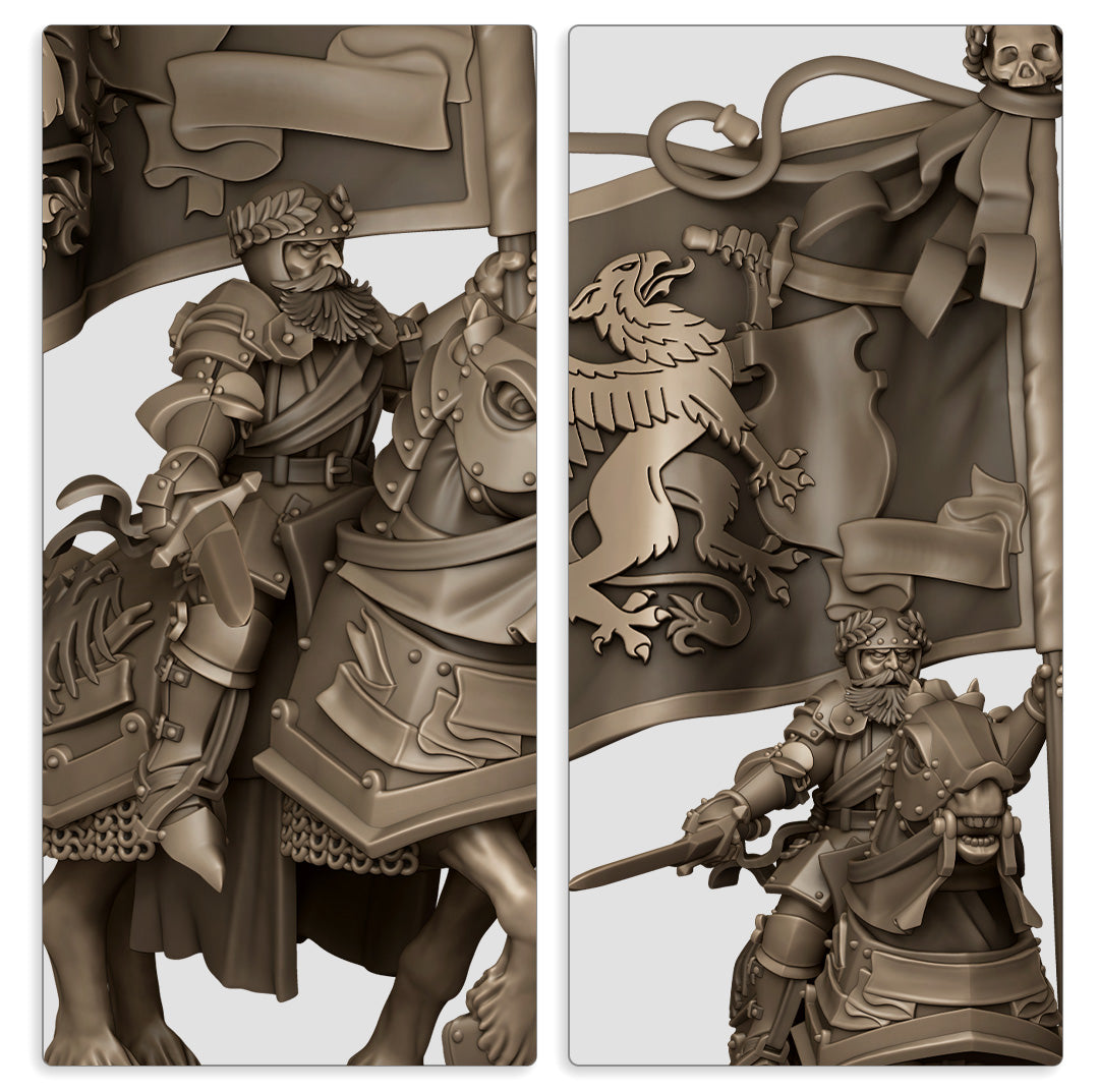 Mounted Battle Standard Bearer | Sunland, Empire of the Sun | Highlands Miniatures