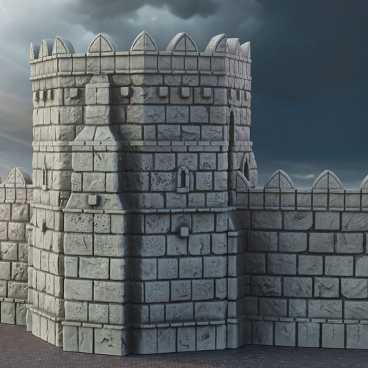 Outer Wall Set | 6-28mm Scale | Ivory City | The Printing Goes Ever On   |  Buildings and Terrain