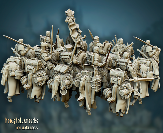 Mounted Questing Knights | Gallia, the Medieval Kingdom | Highlands Miniatures