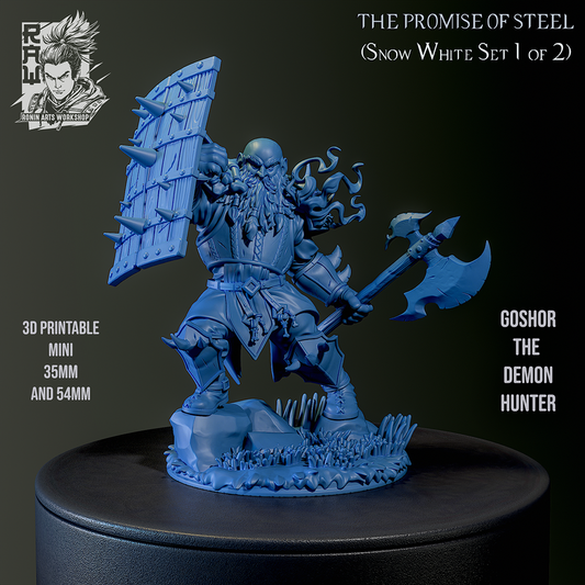 Goshor - The Demon Hunter | The Promise of Steel | 28mm-120mm Scale | Ronin Arts Workshop