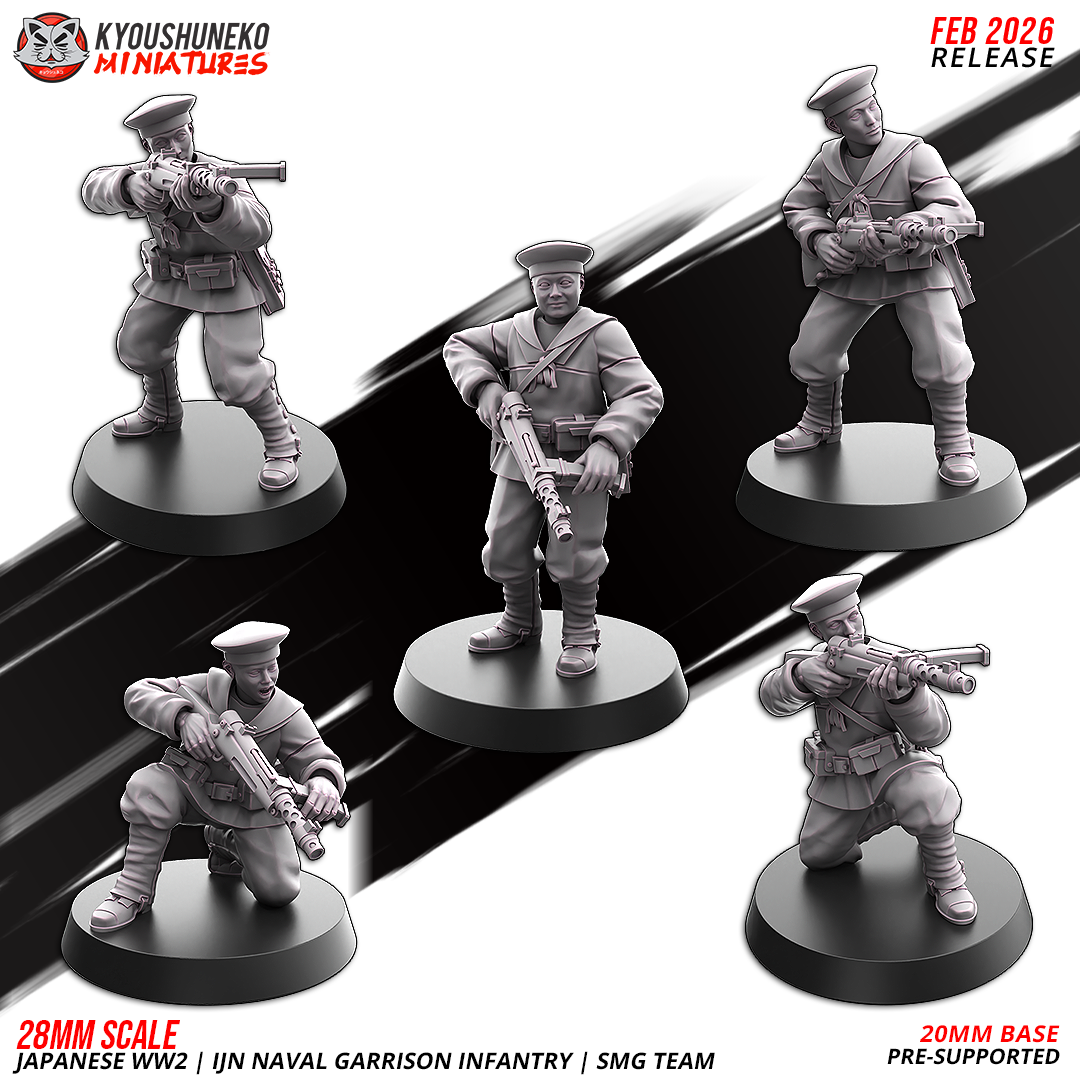 Japanese WW2 Naval Garrison Infantry – SMG Team | Imperial Japanese Army | Kyoushuneko Miniatures
