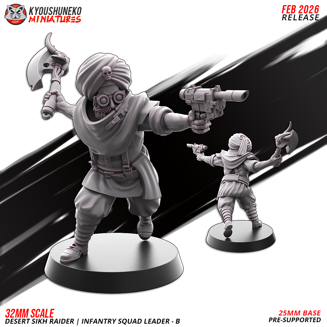 Desert Sikh Raider – Infantry Squad Leader | Sikh Desert Raiders | Kyoushuneko Miniatures