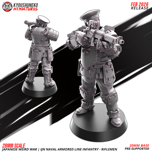Japanese Weird War IJN Naval Armored Line Infantry – Riflemen | Imperial Japanese Army | Weird War II | Kyoushuneko Miniatures