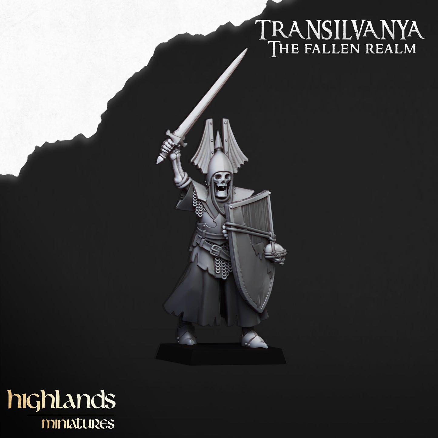 Skeletal Guard Command Unit | Transilvanya - The Fallen Realm | Highlands Miniatures