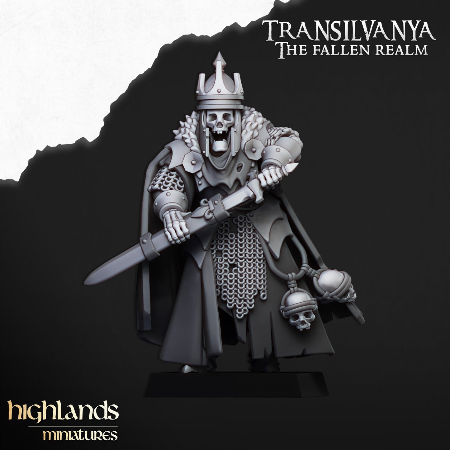 Skeletal Lord | Transilvanya - The Fallen Realm | Highlands Miniatures