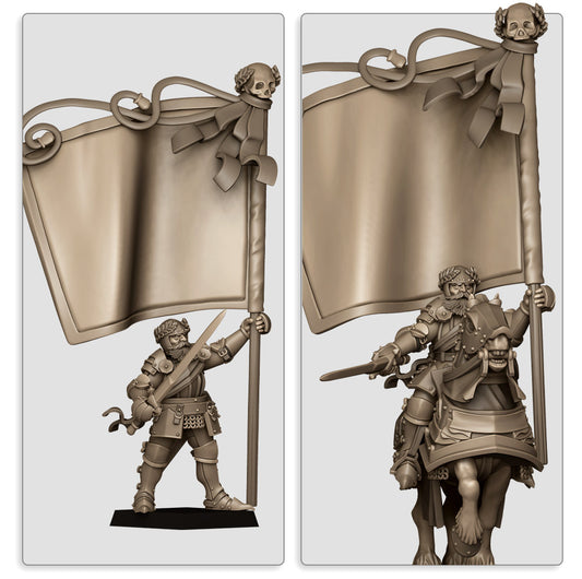 Battle Standard Bearer on Foot | Sunland, Empire of the Sun | Highlands Miniatures