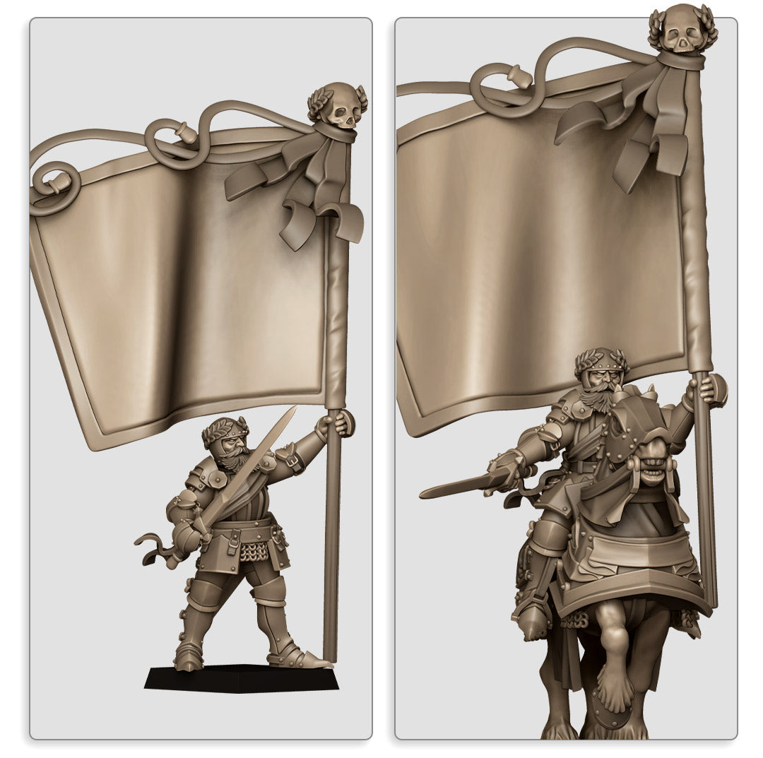 Mounted Battle Standard Bearer | Sunland, Empire of the Sun | Highlands Miniatures