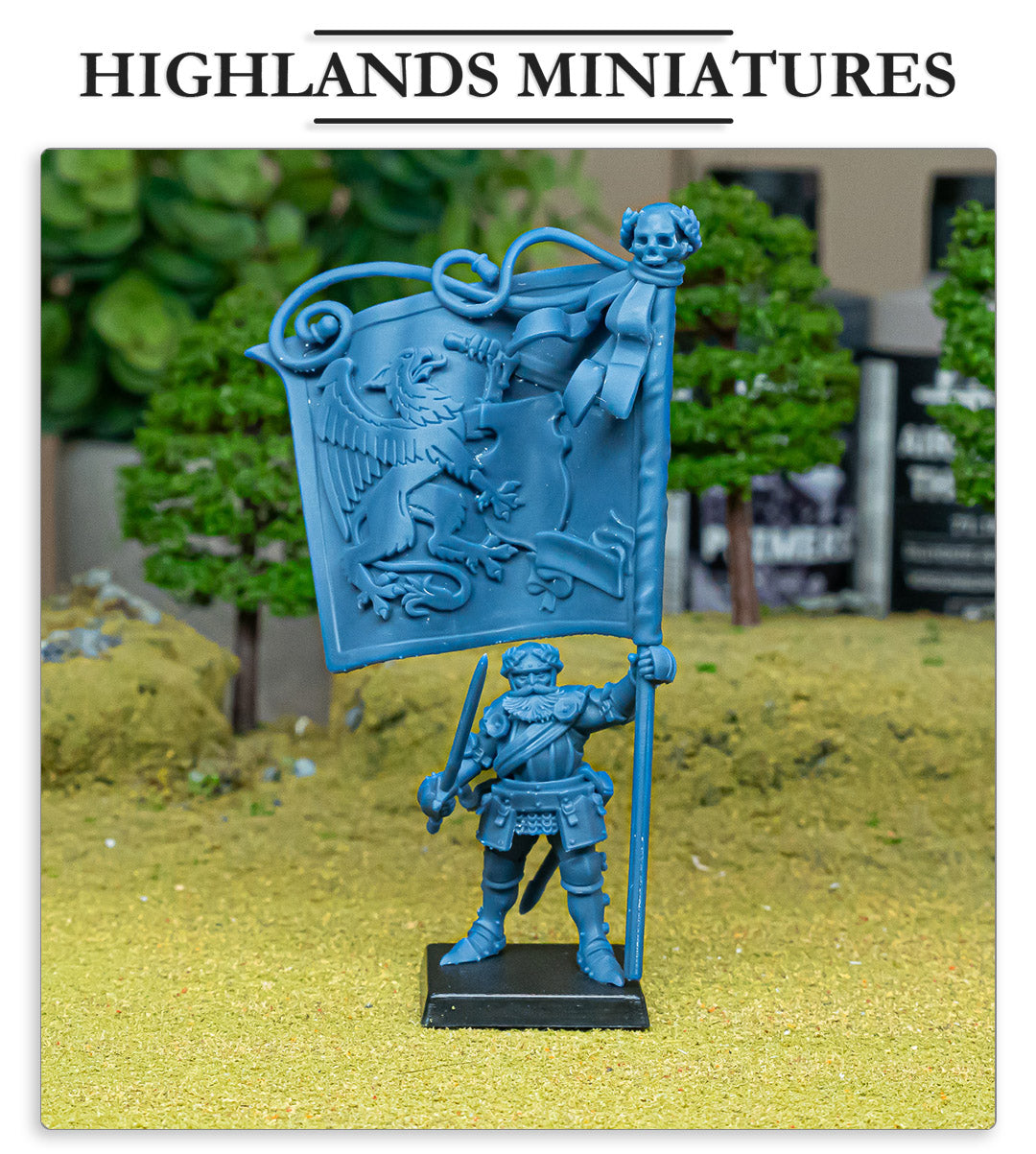 Battle Standard Bearer on Foot | Sunland, Empire of the Sun | Highlands Miniatures