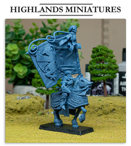 Mounted Battle Standard Bearer | Sunland, Empire of the Sun | Highlands Miniatures