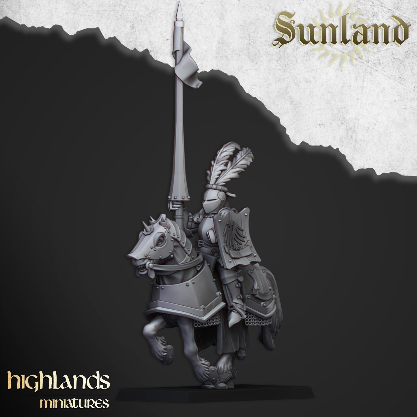 Sunland Mounted Knights (Remastered) | Sunland, Empire of the Sun | Highlands Miniatures