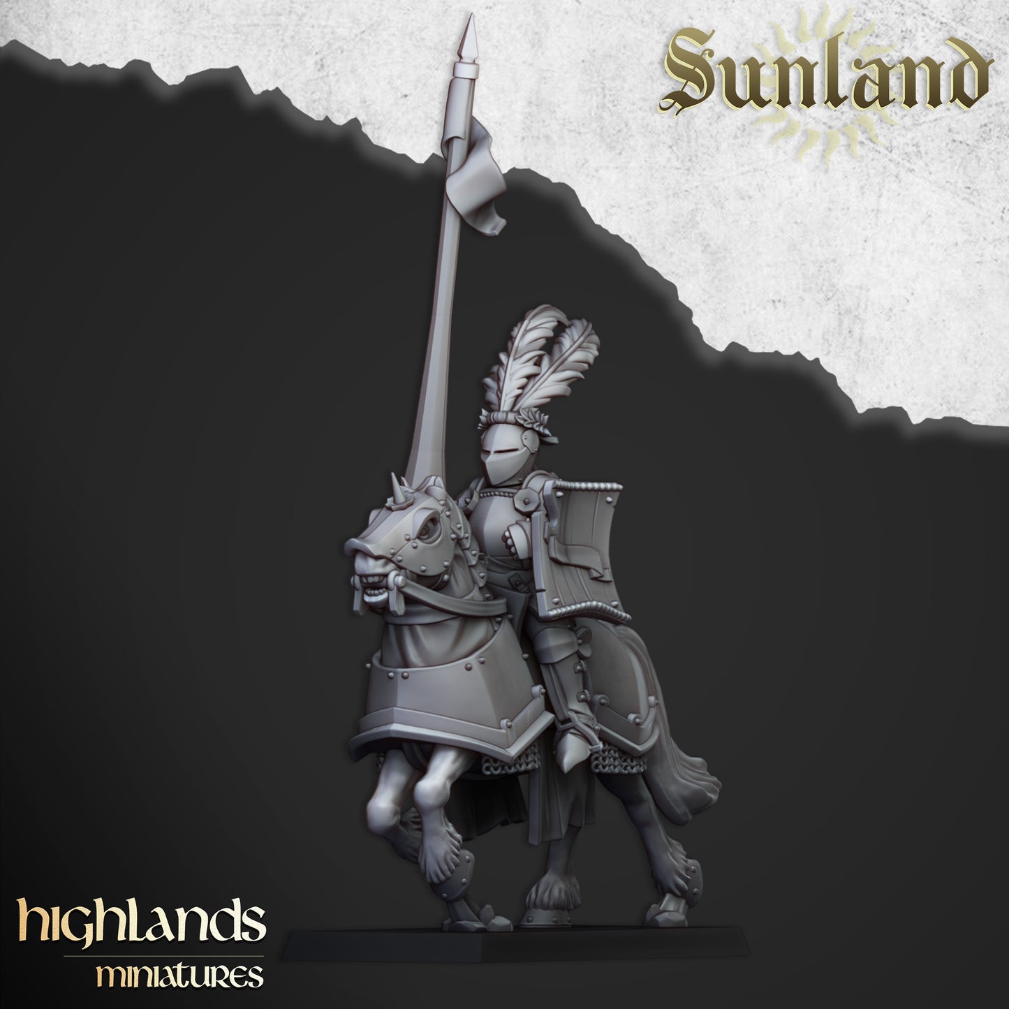 Sunland Mounted Knights (Remastered) | Sunland, Empire of the Sun | Highlands Miniatures