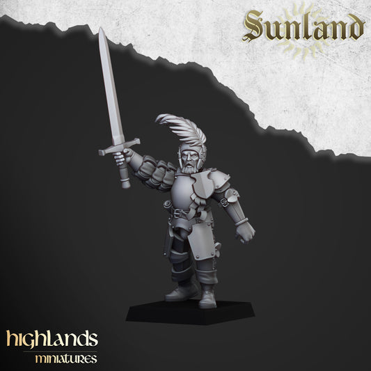 Landsknecht Command Group (Remastered) | Sunland, Empire of the Sun | Highlands Miniatures