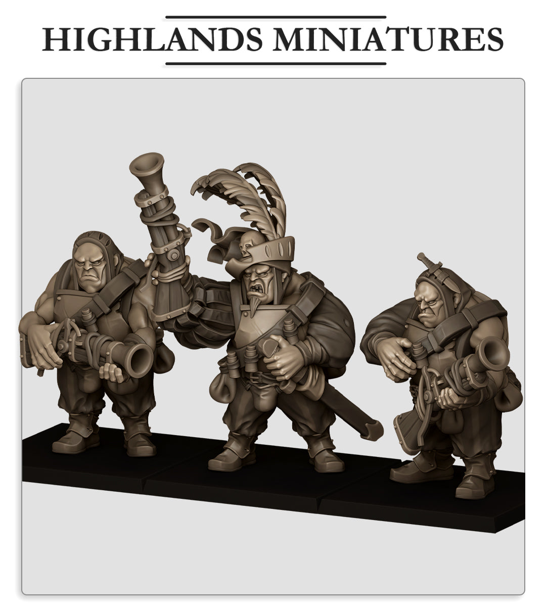 Ogres with Blunderbuss | Sunland, Empire of the Sun | Highlands Miniatures