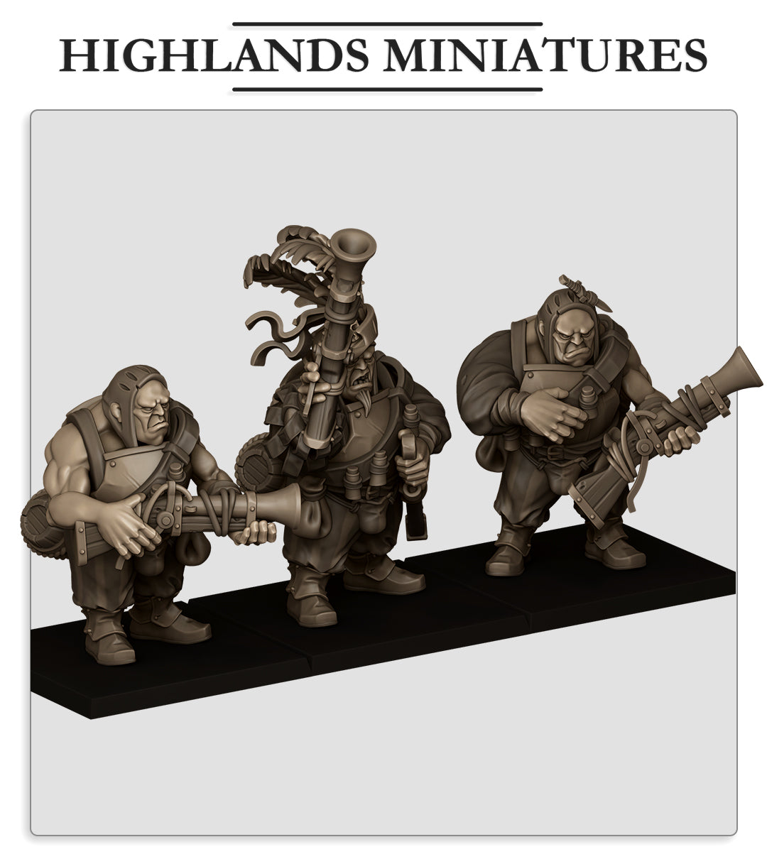 Ogres with Blunderbuss | Sunland, Empire of the Sun | Highlands Miniatures