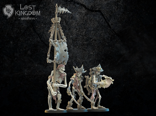 Skeleton Buccaneers Command Group | Undead of Misty Island | Lost Kingdom Miniatures