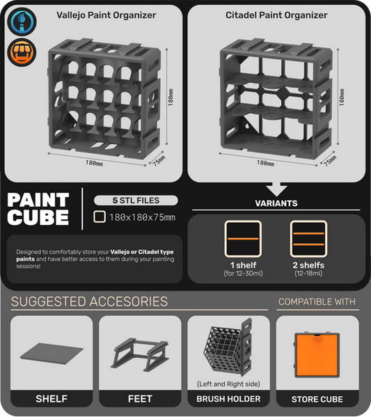 Modular Cube Pro Organizer - Paint Cubes | Txarli Factory