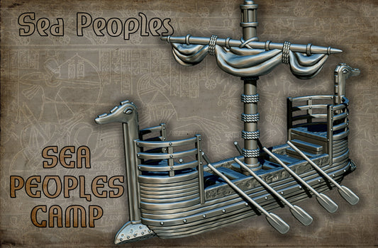 Sea Peoples Ship | Sea Peoples | 15, 28, 32mm| Resin 3D Printed | Red Copper Miniatures | Tabletop Historical Gaming