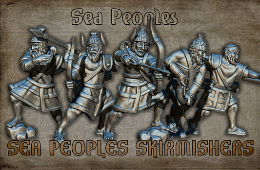 Sea Peoples Skirmishers | Sea Peoples | 15, 28, 32mm| Resin 3D Printed | Red Copper Miniatures | Tabletop Historical Gaming